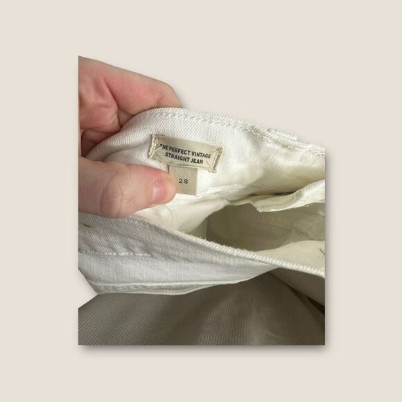 Madewell The Perfect Vintage Straight Jean in Tile White Ripped Knee Edition Siz - Picture 11 of 11